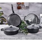 Taç Carabella Döküm Cam Kapak 7 Parça Tencere Seti Siyah - TAC-3817 - Görsel 2