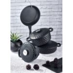 Taç Carabella Döküm 7 Parça Tencere Seti Siyah - TAC-3730