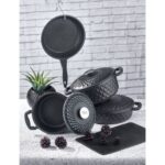 Taç Carabella Döküm 7 Parça Tencere Seti Siyah - TAC-3730 - Görsel 2
