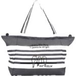 Ent Çanta ENTCANTA DENİZ Model Su Tutmaz Kumaştan Bayan Omuz Çantası -Lacivert Puanlı Beyaz Çizgili - Görsel 4