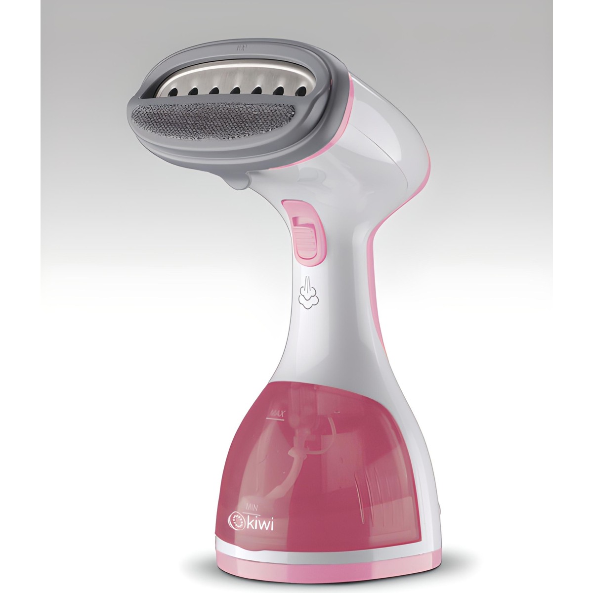 110000339985284.jpg Kiwi Ksı 6450 Portatif Buharlı Kırışık Giderici Dikey Ütü 1200W - Pembe - Görsel 1