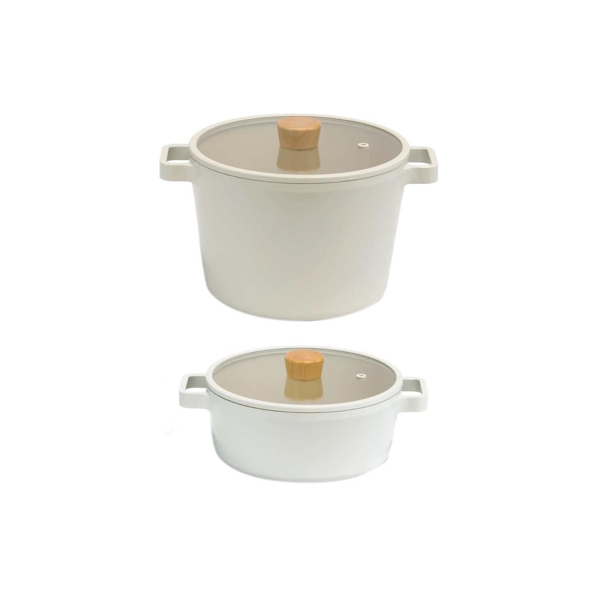 110000340336971.jpg Neoflam Fika Bej 4 Parça Tencere Seti - Görsel 1