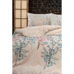 Laliva Fiore Çarşafı Lastikli Çift Kişilik Nevresim Takımı Doğal Sağlıklı Ranforce Pamuk - Görsel 3