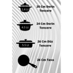 Paçi Pacı 7 Prc. Marble Platın Guvec Tencere Setı - Görsel 3