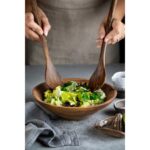 Demy Craft Ceviz Ağacı El Yapımı 4 Parça Mutfak Seti, Tahta Kaşık, Çatal, Spatula, 30 Cm. - Görsel 2