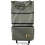 Entrklm ENT CANTA  DEFNE Model Direkli, Dik Durabilen ve Katlanabilir Seyahat ve Alışveriş Çantası-Yeşil