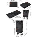 Entrklm Ent CANTA MİLA Model Sessiz 6 Teker, Merdiven Çıkabilen, Katlanabilir Alışveriş ve Seyahat Çantası- Siyah - Görsel 5