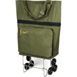 Entrklm ENT CANTA MİLA Model Sessiz 6 Teker, Merdiven Çıkabilen, Katlanabilir Alışveriş ve Seyahat Çantası- Yeşil - Görsel 3