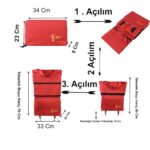 Entrklm ENTCANTA  DEFNE Model Direkli, Dik Durabilen ve Katlanabilir Seyahat ve Alışveriş Çantası-Kırmızı - Görsel 5
