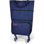 Entrklm ENTCANTA  MİLA Model Sessiz 6 Teker, Merdiven Çıkabilen, Katlanabilir Alışveriş ve Seyahat Çantası- Lacivert
