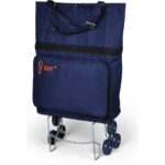 Entrklm ENTCANTA  MİLA Model Sessiz 6 Teker, Merdiven Çıkabilen, Katlanabilir Alışveriş ve Seyahat Çantası- Lacivert - Görsel 3