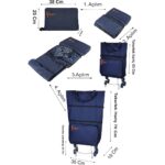 Entrklm ENTCANTA  MİLA Model Sessiz 6 Teker, Merdiven Çıkabilen, Katlanabilir Alışveriş ve Seyahat Çantası- Lacivert - Görsel 5