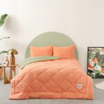 Karaca Home Smart Comfort Orange Tek Kişilik Mikrofiber Uyku Seti 155x215 cm – Klasik Desenli, Lastikli Çarşaflı