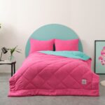 Karaca Home Smart Comfort Raspberry Çift Kişilik Mikrofiber Uyku Seti, Klasik Desen ve Lastikli Çarşaf, 195x215 cm