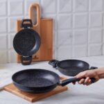 Karaca Biogranit Dide Siyah Granit Kaplamalı Düz Tava ve Sahan Seti 3 Parça 16-18-24 cm - Görsel 3