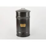 Yıldıray Metal Galvaniz Metal Pedallı Çöp Kovası 30 Litre Siyah