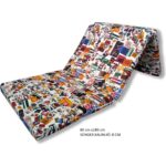 Mor Minder Katlanır Yer Yatağı ve Tek Kişilik Sünger Katlanır Yatak 80X180 cm  Sünger 8 cm Love Desen - Görsel 2