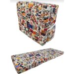 Mor Minder Katlanır Yer Yatağı ve Tek Kişilik Sünger Katlanır Yatak 80X180 cm  Sünger 8 cm Love Desen - Görsel 3