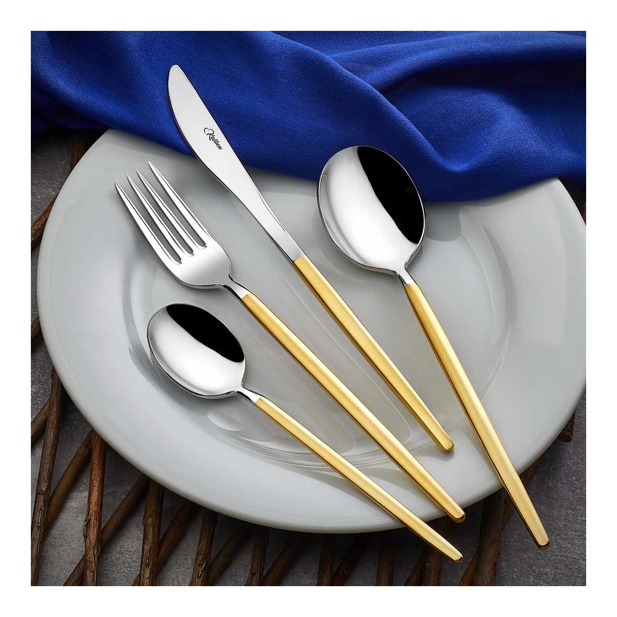 110000361039917.jpg Kalben Amore Gold 30 Parça Çatal Kaşık Bıçak Takımı - Görsel 1