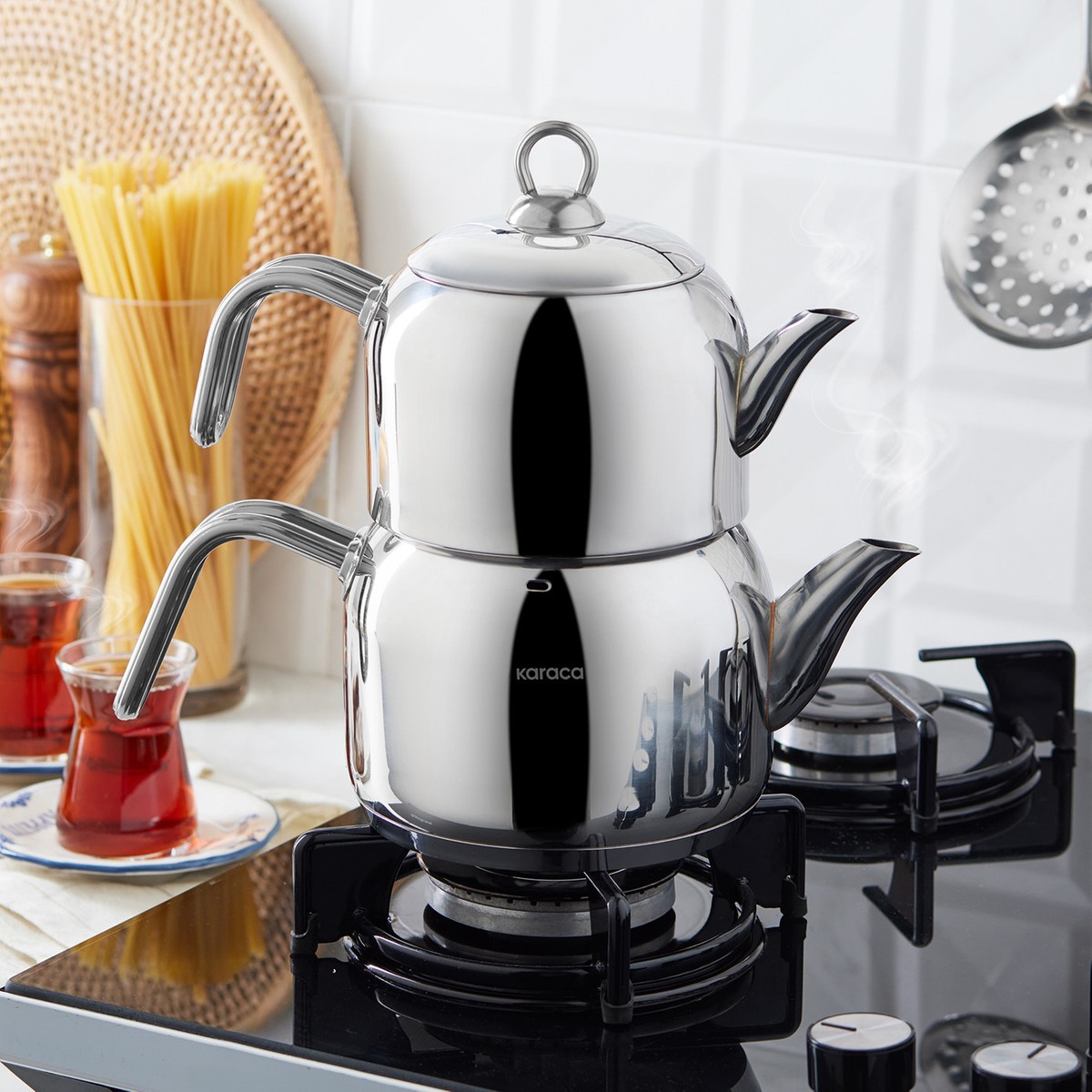 110000362045632.jpg Karaca Urban İndüksiyon Tabanlı Midi Çaydanlık Takımı - Görsel 1