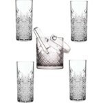 Paşabahçe Timeless Cam Buz Kovası Maşalı + Rakı Bardağı Seti 6 Lı Set
