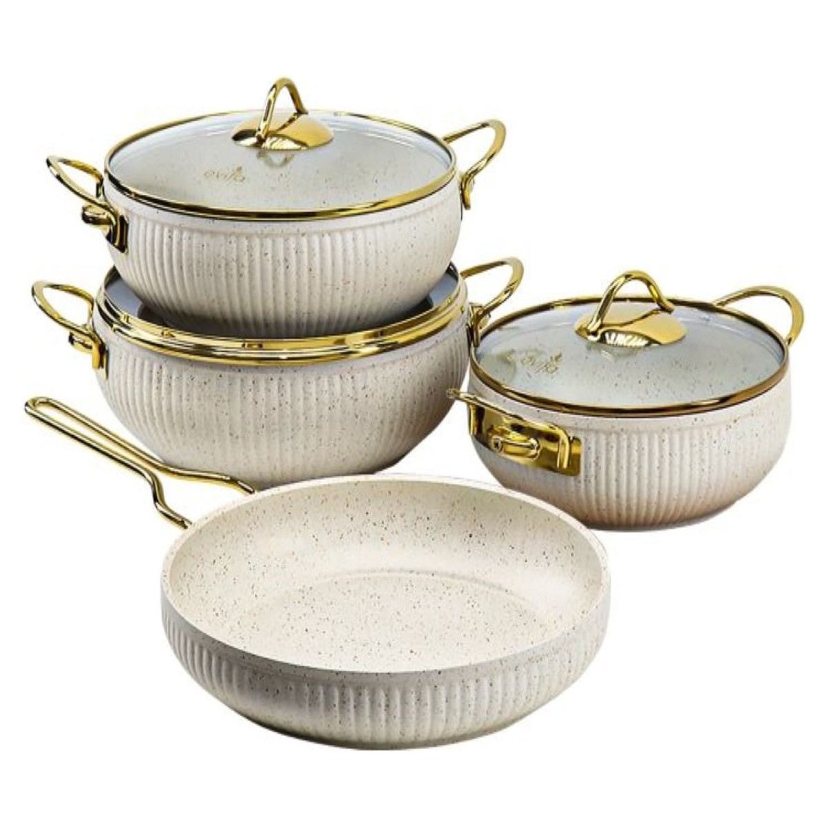 110000369936069-1.jpg Evita 7 Parça Fil Dişi Granit Tencere Seti - Görsel 1