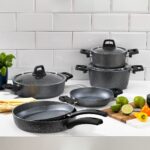 Schafer Ashen Yanmaz Yapışmaz  Tencere Seti 9 Parça -Gri - Görsel 2