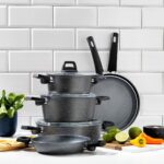 Schafer Ashen Yanmaz Yapışmaz  Tencere Seti 9 Parça -Gri