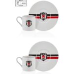 Neva N3423 Beşiktaş Lisanslı Çizgili 2'li Kahve Fincan Takımı Bjk - Görsel 2