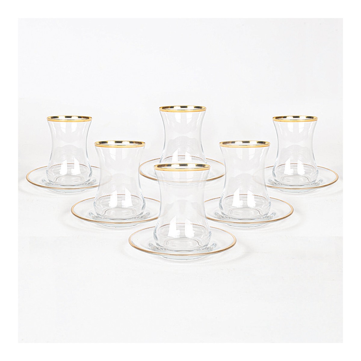 110000378026505.jpg Rakle Avantgarde Gold 12 Parça Çay Seti - 150 ml - Görsel 1