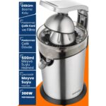 Goldmaster Freshup Inox Çıkarılabilir Paslanmaz Çelik Döküm Tutma Kolu Narenciye Meyve Sıkacağı - Görsel 5