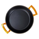 Lava Döküm Yuvarlak Sahan Döküm Demir Yekpare Çift Kulplu ÇAP(Ø)24CM. - Turuncu - Görsel 2