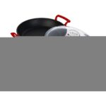 Lava Döküm Yuvarlak Sahan Cam Kapaklı Döküm Demir Yekpare Çift Kulplu ÇAP(Ø)24CM. - Kırmızı - Görsel 2