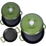 Lava Döküm 3x New Heritage Serisi Döküm Demir Tencere Tava Seti - Yeşil - Görsel 3