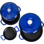 Lava Döküm 3x New Heritage Serisi Döküm Demir Tencere Tava Seti - Mavi - Görsel 3