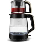 Karaca Glass Tea Xl 2 In 1 Cam Su Isıtıcı & Çay Makinesi Krem - Görsel 2