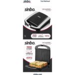 Sinbo Elektrikli Tost Makinesi 1500 W Izgara Fonksiyonlu Teflon Kaplama Siyah Gri Alüminyum - Görsel 3