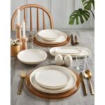 Güral Porselen Bilbao 54 Parça Yuvarlak Bone Boya File Yemek Takımı