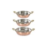 abnturk Bakır Sahan Seti Üçlü Omlet Yumurta Tavası 14-16-18 cm