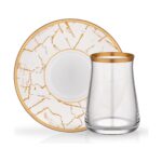 Çırpan Ev Tarabya Beyaz Mermer 1 Kişilik Çay Seti