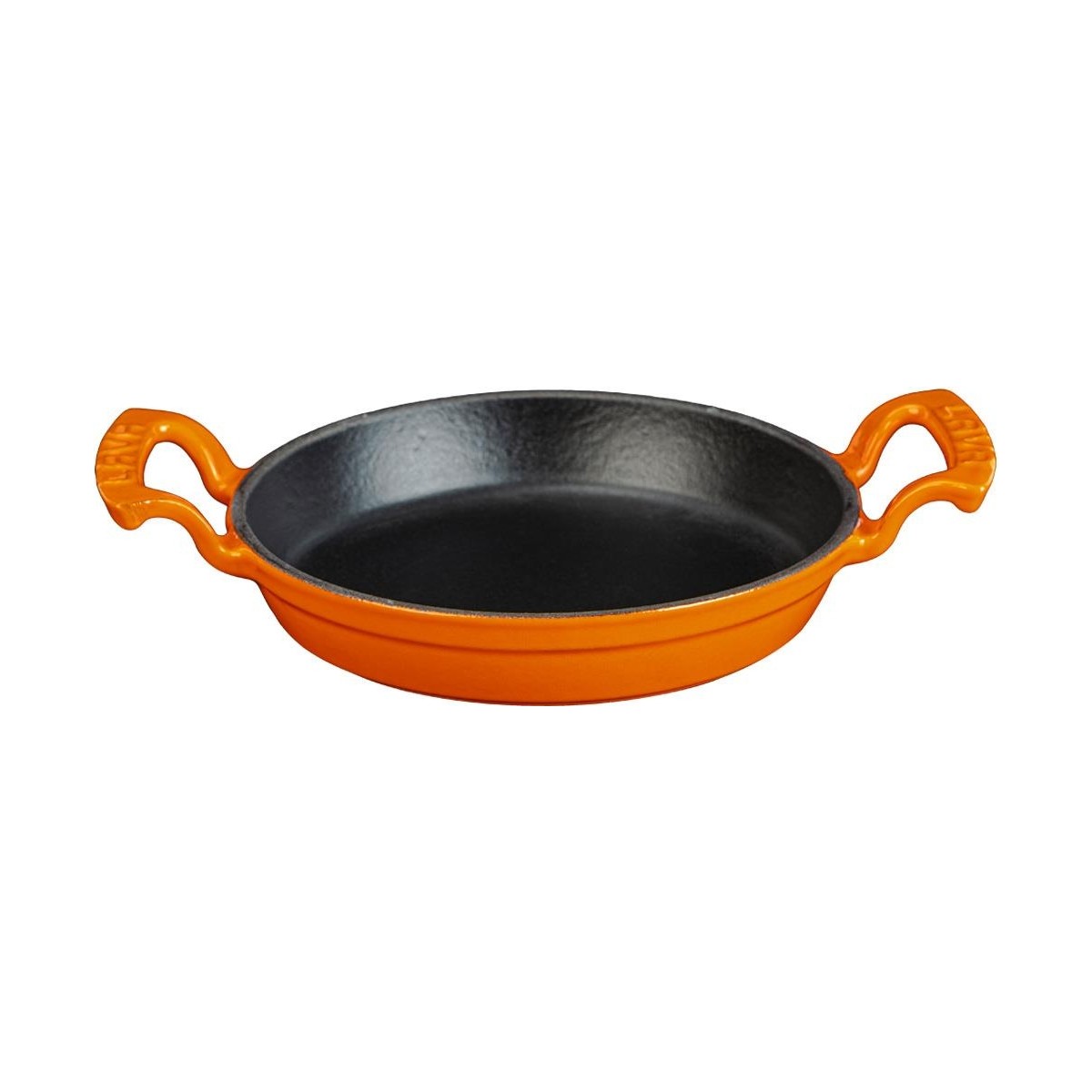 110000413594141.jpg Lava Döküm Yuvarlak Sahan Döküm Demir Yekpare Çift Kulplu 16 cm Turuncu - Görsel 1