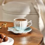 Emsan Istiridye 2 Kişilik Porselen Kahve Fincanı Takımı Mavi 90 Ml