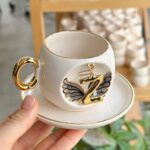 Bsk Ceramics Handmade Harfli Melek Kahve Fincanı Siyah Z Harfi - Görsel 2