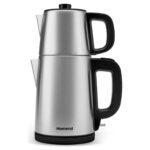 Homend Royaltea 1728H Çay Makinesi - 0,95 L Demlik ve 1,8 L Su Isıtıcı, Paslanmaz Çelik, Hızlı Demleme ve Enerji Tasarruflu Teknoloji