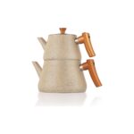 Schafer Solea 3 Parça Krem Çaydanlık Takımı Dayanıklı Granit Kaplama ve Ergonomik Sap - Görsel 3