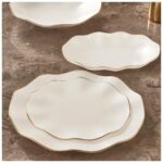 Güral Porselen Nesrin 26 Parça 6 Kişilik Bone Yemek Takımı - Gold - Görsel 2