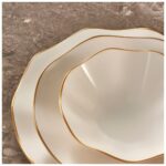 Güral Porselen Nesrin 26 Parça 6 Kişilik Bone Yemek Takımı - Gold - Görsel 3