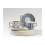 English Home Rabecca Porselen Kahve Fincan Takımı Lacivert 2'li 90 ml - Görsel 2