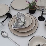 Arna Porselen Anka 18 Parça 6 Kişilik Yemek Takımı - Siyah File - Görsel 2