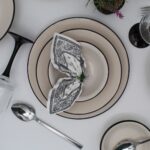 Arna Porselen Anka 18 Parça 6 Kişilik Yemek Takımı - Siyah File - Görsel 3